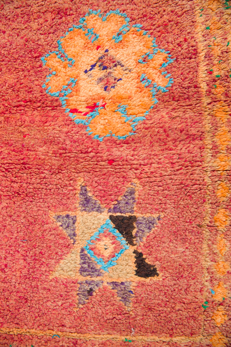 APRICOT WINE - Vintage Boujaad Moroccan Runner Rug - 8&#39;8 X 3&#39;3&quot;