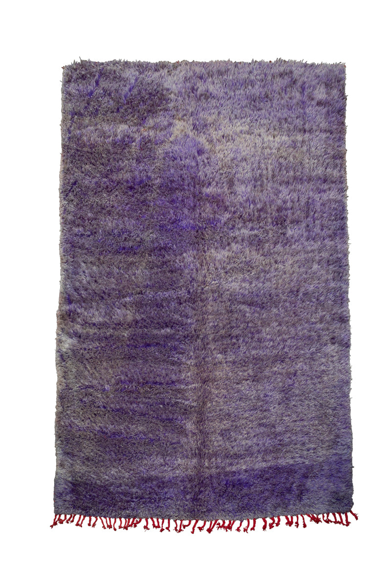 Violet Vintage Shag Beni Mguild Moroccan Rug - 8'4 x 5'4