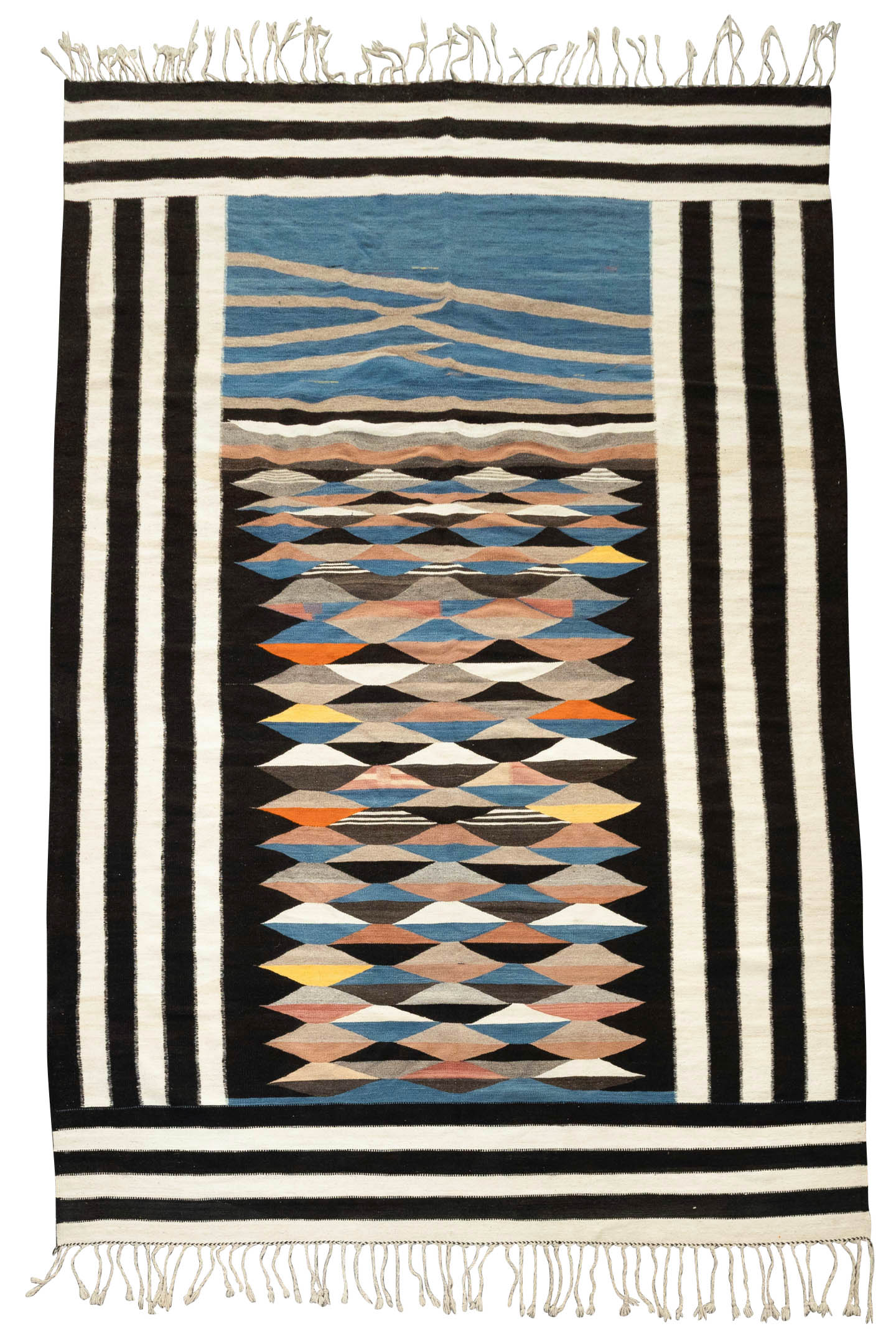 POSTCARD 1 Moroccan Flat Weave Accent Rug - 10&#39;10&quot; x 7&#39;3&quot;