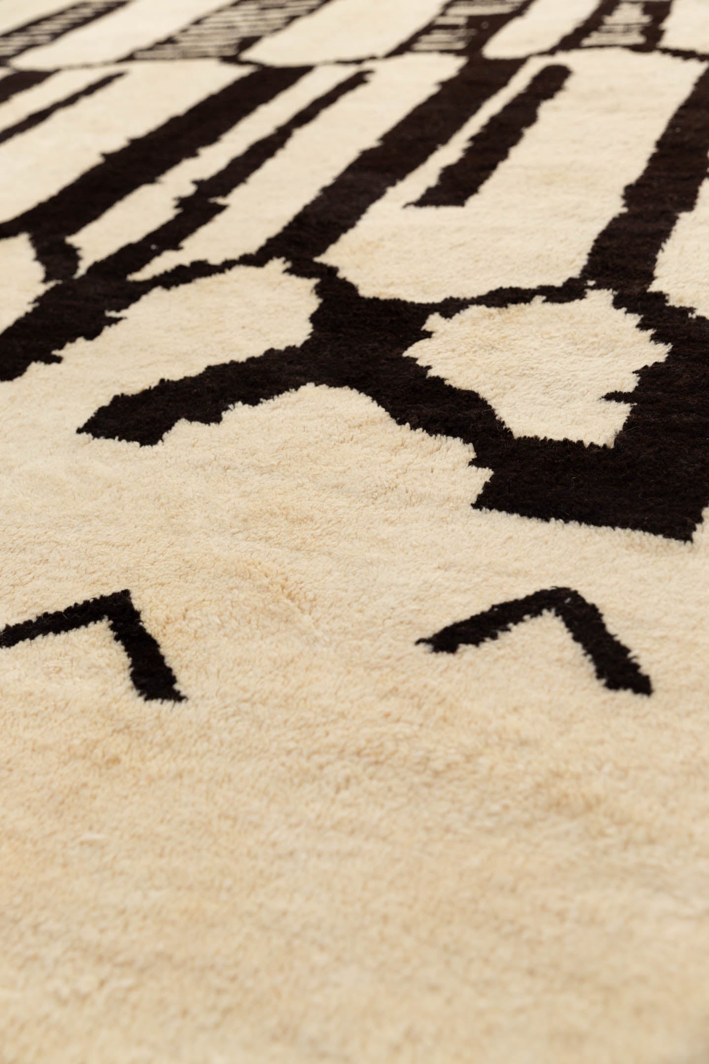 RORSCHACH Cream and Black Moroccan Area Rug - 10&#39;4 x 8&#39;