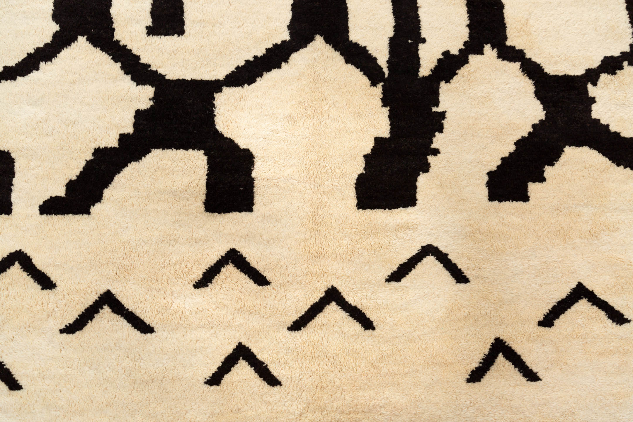 RORSCHACH Cream and Black Moroccan Area Rug - 10&#39;4 x 8&#39;