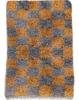 Made-to-Order Coral & Sage Checker Board Moroccan Wool Area Rug - Available in 3 Color Combinations