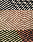 close up Ouive Striped Chadoui Zanafi - Dusty Rose + Coral - Flatweave Moroccan Rug (Made-to-order)