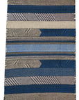 Striped Chadoui Zanafi - Indigo - Flatweave Moroccan Rug (Made-to-order)