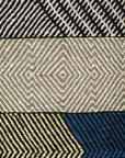 Close up Ouive Striped Chadoui Zanafi - Indigo - Flatweave Moroccan Rug 