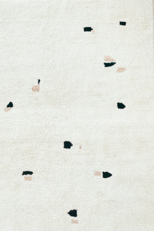 PEBBLE - Black+Champagne Blush - Hand-Knotted Wool Rug (Made-to-order)