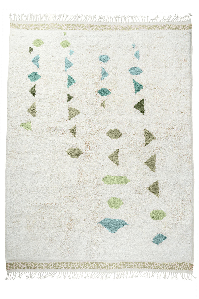 Full image overview of "SOLSTICE" Handknotted Wool Rug (Made-to-order) - Jardin Green
