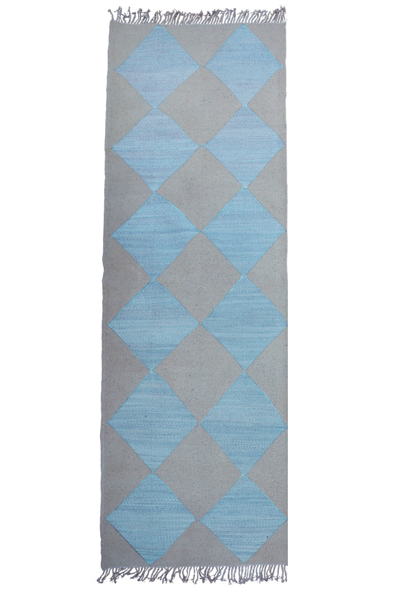 &quot;DIAMOND&quot; Made-to-order Checker Zanafi Wool Runner Rug - Available in 7 Colorways