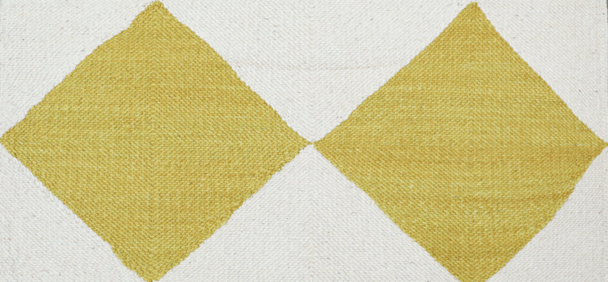 Close up of Dijon and white Diamond Zanafi Moroccan rug