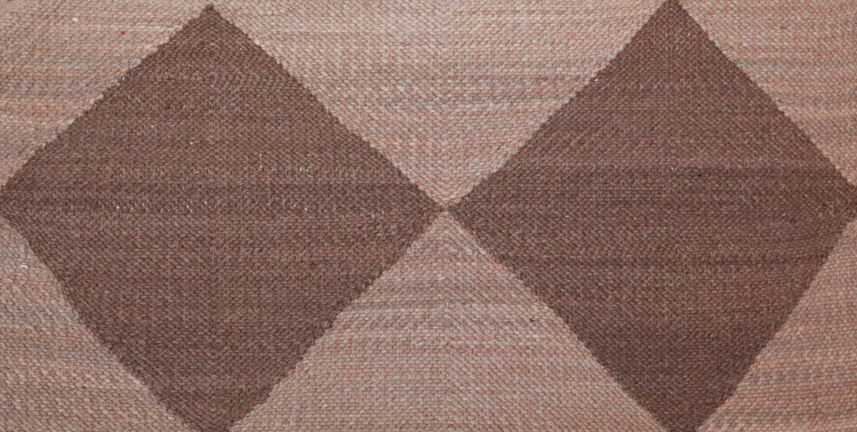 Close up of DIAMOND Made-to-order Rust and Redwood Checker Zanafi Moroccan Wool Rug
