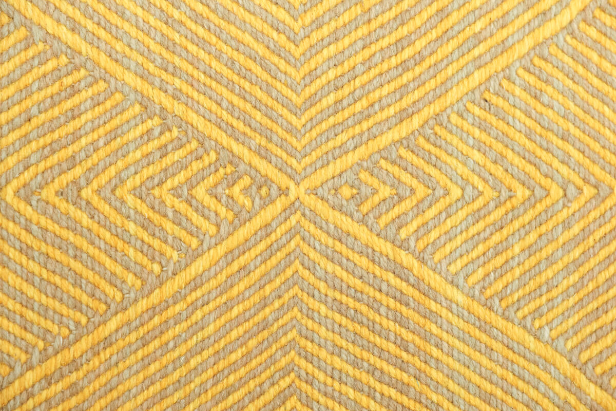 Yellow and Sand Flatweave Zanafi Moroccan Wool Runner - 2.5 x 8&#39;