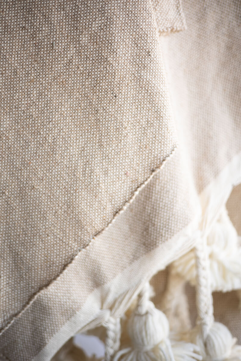 Beige cotton online throw