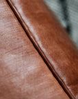 Toffee Hand-made natural leather pouf cube