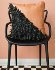 Geometric Shag Leather Decorative Pillow - Desert Sand - 18 x 18" inches