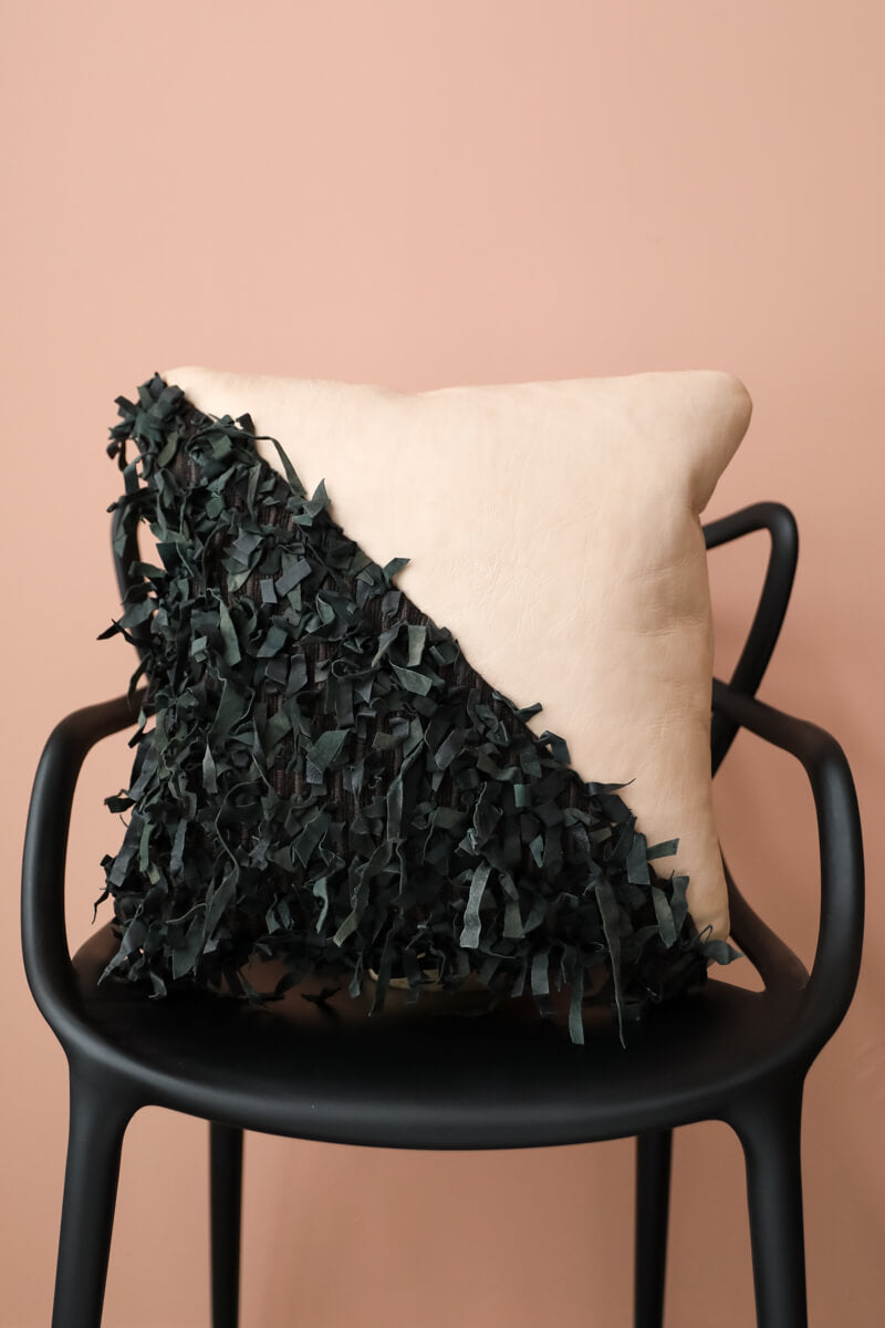 Black shag clearance pillow