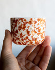 Set of 2 - Chabi Chic Handmade Splatter Painted Ceramic Cups - Rust/Terracotta - Avail. in 4 oz & 8oz