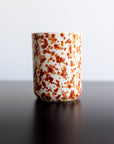 Set of 2 - Chabi Chic Handmade Splatter Painted Ceramic Cups - Rust/Terracotta - Avail. in 4 oz & 8oz