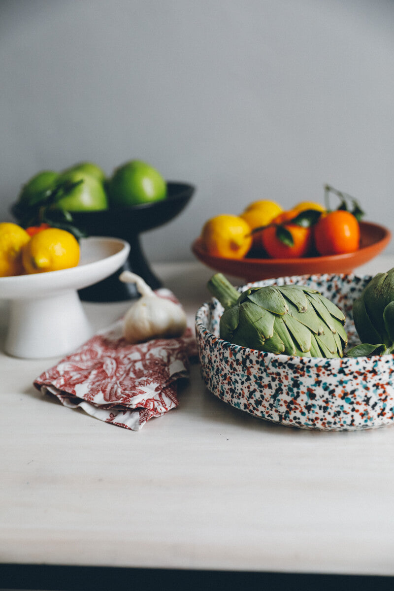 Chabi Chic Handmade White Tadelakt Fruit Bowl - Available in 2 sizes