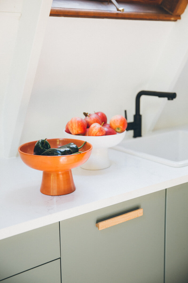 Terra Cotta Orange Large Tadelakt Fruit Bowl - Chabi Chic