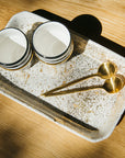 Handmade 12 Karat Gold Splatter Ceramic Tray