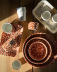 Chabi Chic Handmade Splatter Ceramic Trinket Tray - Rust/Terracotta/Blush