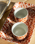 Set of 2 - Chabi Chic Handmade Splatter Painted Ceramic Cups - Rust/Terracotta - Avail. in 4 oz & 8oz