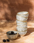 Set of 2 - Hand-painted Gray + 12 karat Gold Zwak Mini Bowls