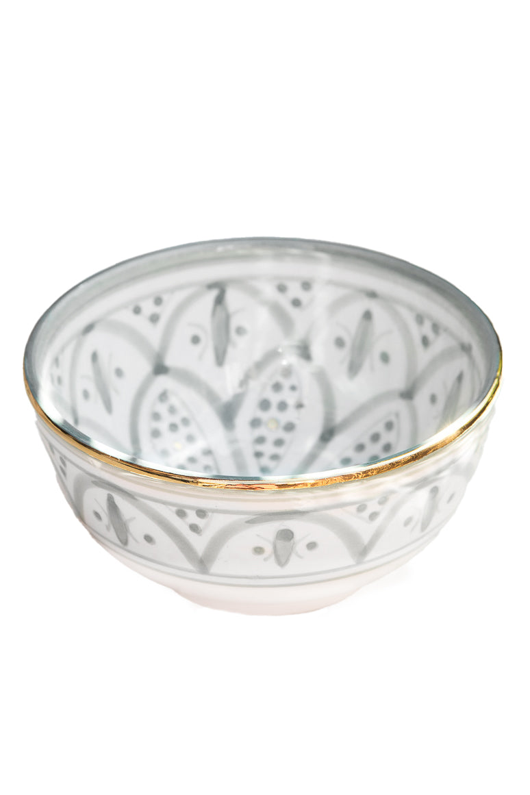 Hand-painted Gray + 12 karat Gold Zwak Bowl - Small