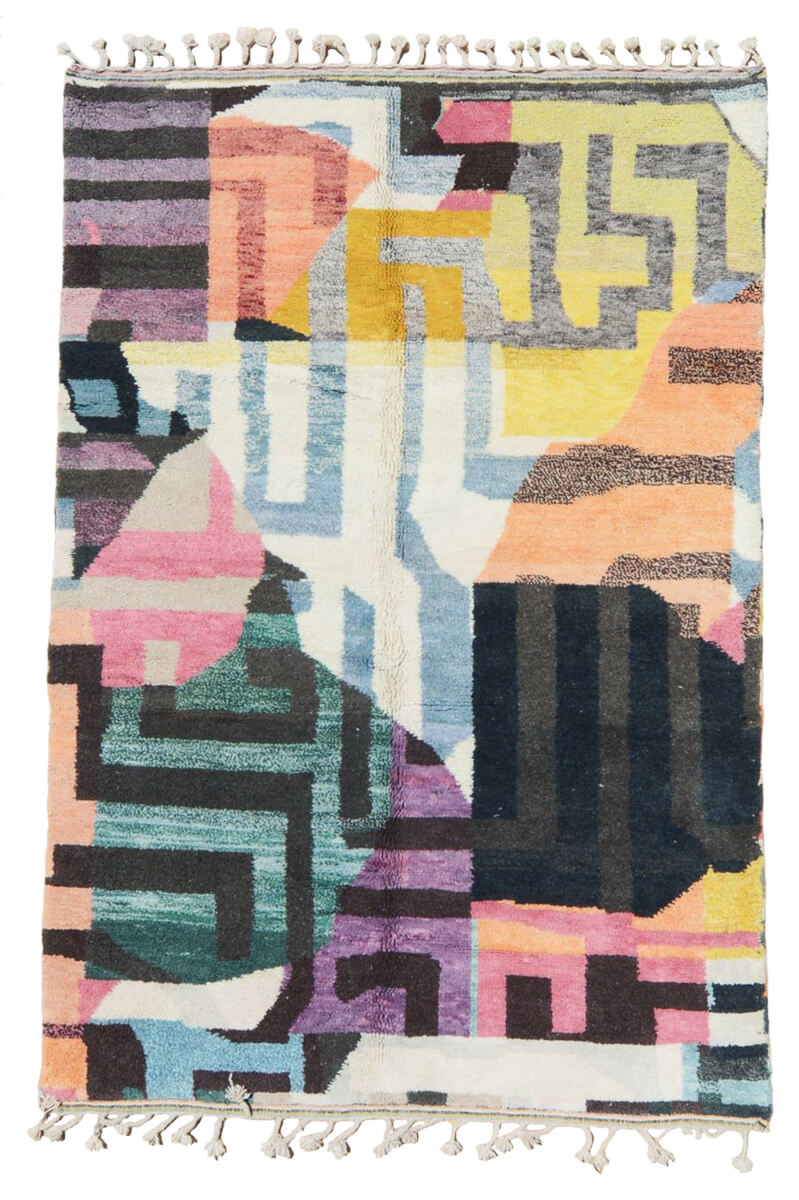 Playful kids room rug multicolored Contemporary Moroccan rug