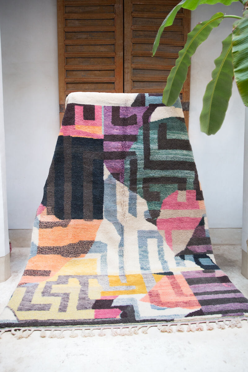 Colorful Moroccan Wool Area Rug - Made-to-Order in the size of your choice