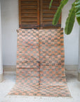 Made-to-Order Coral & Sage Checker Board Moroccan Wool Area Rug - Available in 3 Color Combinations