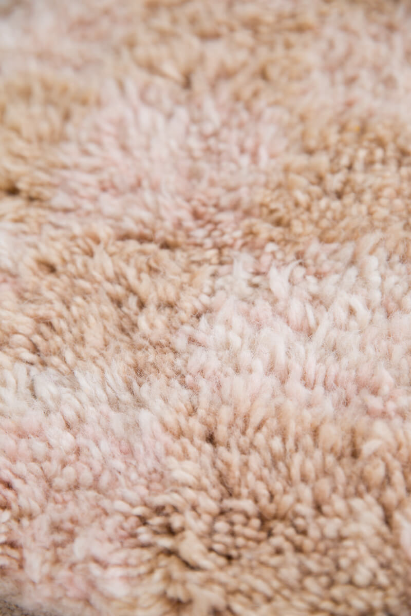 Made-to-Order Checkered Moroccan Wool Area Rug-Pink &amp; Tan - Available in 3 Color Combinations