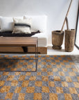 Made-to-Order Coral & Sage Checker Board Moroccan Wool Area Rug - Available in 3 Color Combinations