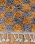 Made-to-Order Checkered Moroccan Wool Area Rug-Pink & Tan - Available in 3 Color Combinations