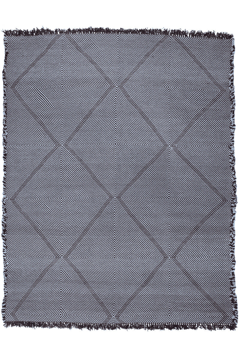 Light Blue + Charcoal Made-to-order Zanafi Moroccan Wool Rug