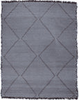 Light Blue + Charcoal Made-to-order Zanafi Moroccan Wool Rug