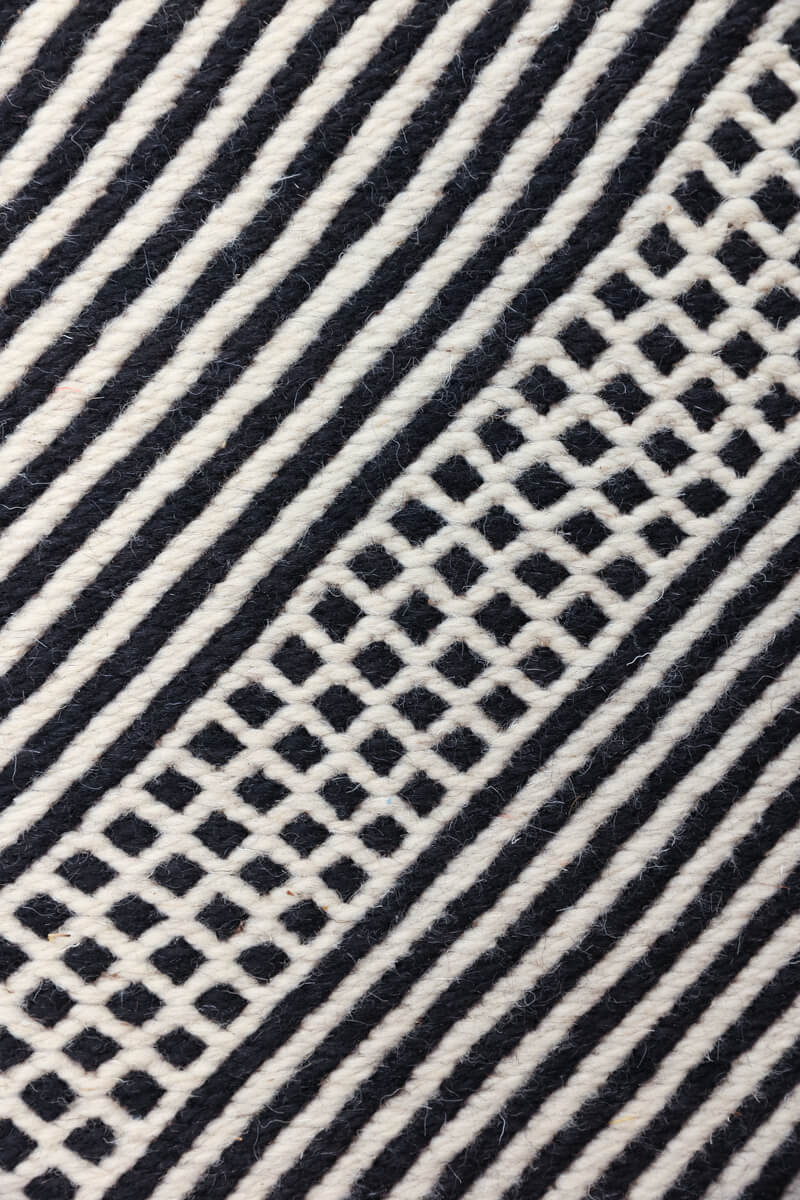 Black + White Made-to-order Zanafi Moroccan Wool Rug - Available in 4 Colorways