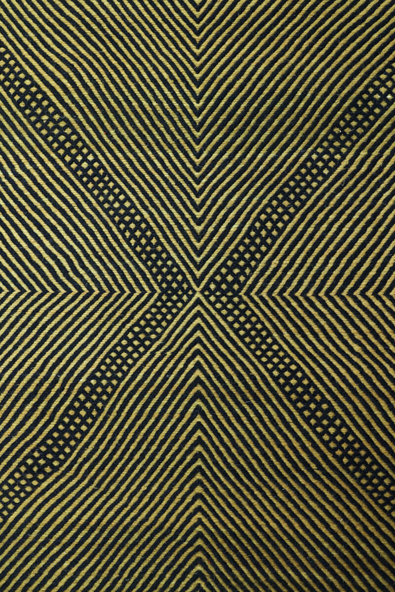 Black and Olive Green Zanafi Moroccan Wool Rug - 6 x 8&#39;