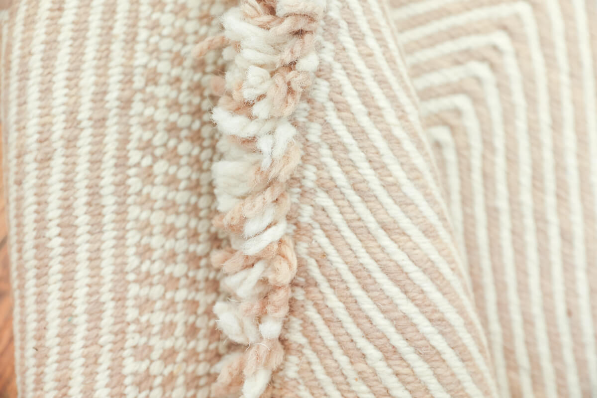 Champagne Blush + White Made-to-order Zanafi Moroccan Wool Rug - Available in 4 Colorways