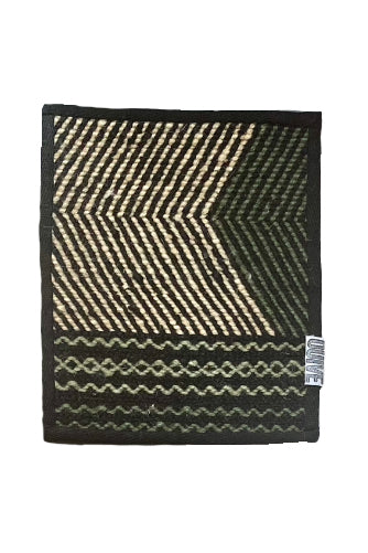 Striped Forest Green Durable Zanafi Flatweave Moroccan Wool Rug OUIVE