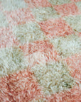 Coral & Sage Checker Beni Mini Moroccan Wool Rug - 2x3 ft