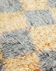 Dusty Lavender & Peach Checker Beni Mini Moroccan Wool Rug - 2x3 ft
