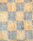 Dusty Lavender & Peach Checker Beni Mini Moroccan Wool Rug - 2x3 ft