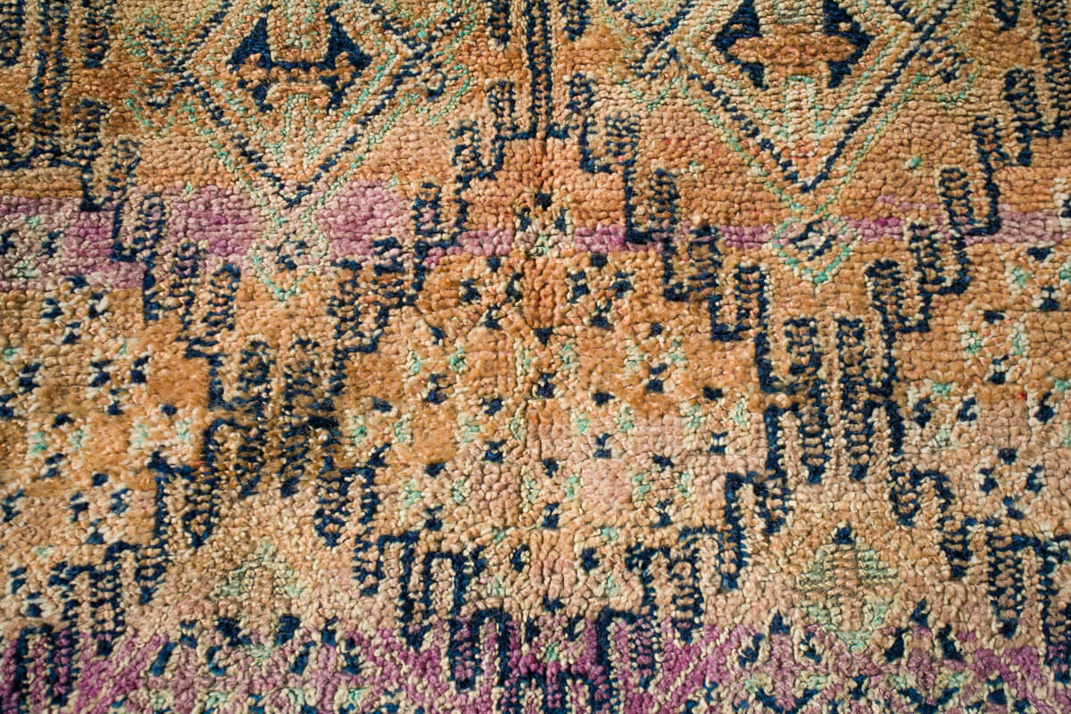 &quot;Laurel Light&quot; Vintage Beni Mguild Moroccan Rug - 9&#39;8&quot; x 5&#39;11&quot; ft