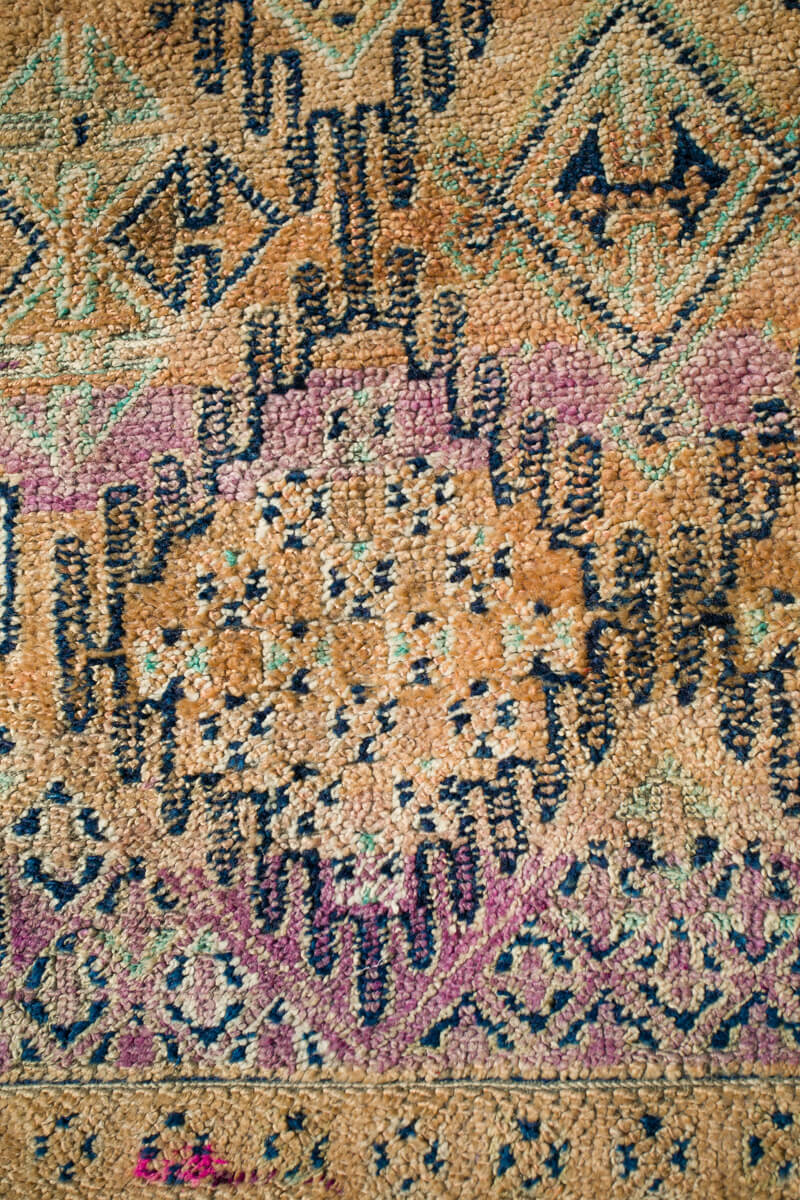 &quot;Laurel Light&quot; Vintage Beni Mguild Moroccan Rug - 9&#39;8&quot; x 5&#39;11&quot; ft