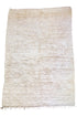 Reversible Vintage Ivory Bnchgra Beni Ourain Looped Pile Wool Rug - 8'4" x 5'1"