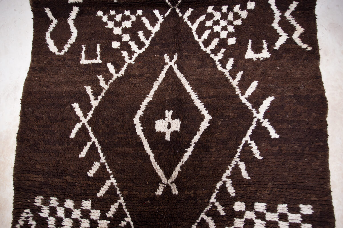 Berber symbols on handmade moroccan rug