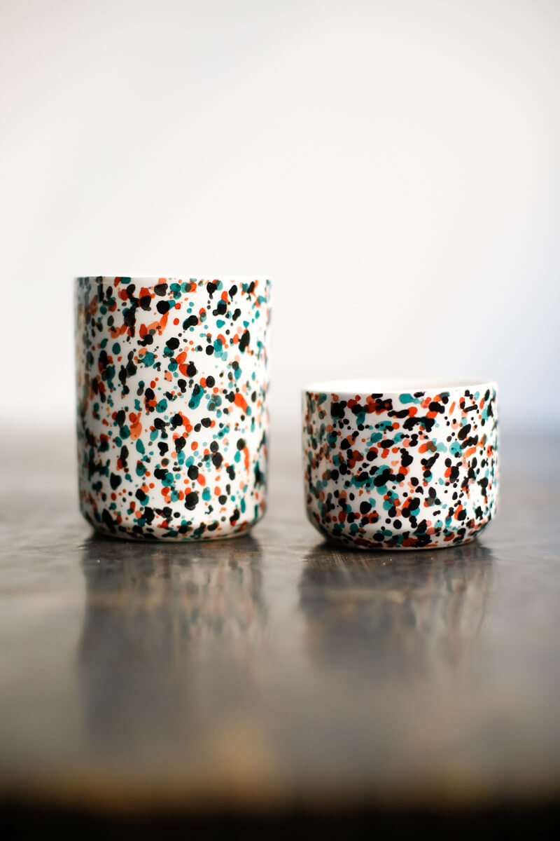 Chabi-Chic Handmade Ceramic Granito Straight Cups - Avail. 4 oz &amp; 8oz