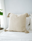 23" Moroccan Pom Pom Pillow - Cream