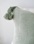 Moroccan Pom Pom Pillow - Sage Green - Available in 20" and 23"